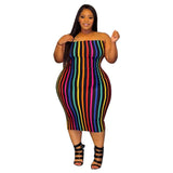 Colorful Stripe Long Dress-PS