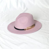 Wide Brim Hat with Feather Belt - Fedora