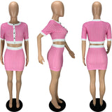 Houndstooth Bodycon Mini Midi Skirt and Breasted Shirt 2pc