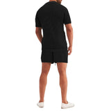 3D Color Stitching Print Short Sleeve 2pc- men