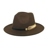 Wide Brim Hat with Feather Belt - Fedora