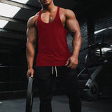 Blank Sleeveless Gym Stringer Tank Top-men