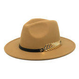 Wide Brim Hat with Feather Belt - Fedora