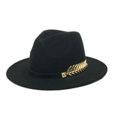 Wide Brim Hat with Feather Belt - Fedora