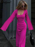 Trumpet Sleeved Maxi Dress