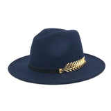 Wide Brim Hat with Feather Belt - Fedora