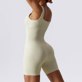 Tummy Control Seamless Ribbed Jumpsuit- Fitness