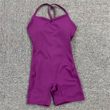 Backless One Piece Yoga Jumpsuit - Large