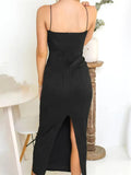 Long Ruched Sleeveless Slim Dress