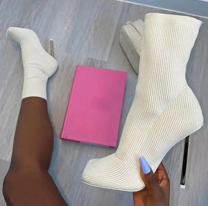 Thin Heel Sock Boots