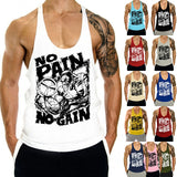 Large Print Gym Stringer Tank Top-Men