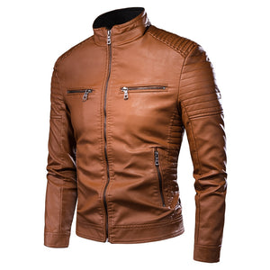 PU Leather Jacket Men