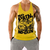 Large Print Gym Stringer Tank Top-Men