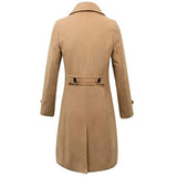 Woolen Double Breasted Long Woolen Trench- Male