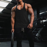 Blank Sleeveless Gym Stringer Tank Top-men