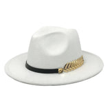 Wide Brim Hat with Feather Belt - Fedora