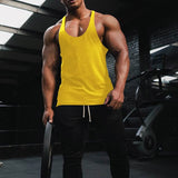 Blank Sleeveless Gym Stringer Tank Top-men