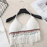 Boho Crochet Knit Swim Top