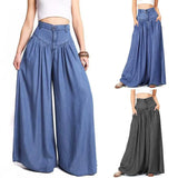 Wide-leg Loose High Waist Pants- PS