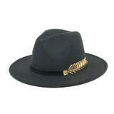 Wide Brim Hat with Feather Belt - Fedora