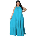 Halter Sleeveless Loose Maxi Dress-PS