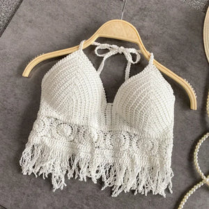 Boho Crochet Knit Swim Top