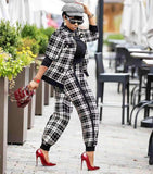 Houndstooth 2pc Jacket + Pants Set