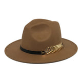 Wide Brim Hat with Feather Belt - Fedora