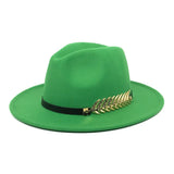 Wide Brim Hat with Feather Belt - Fedora