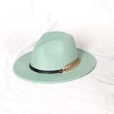 Wide Brim Hat with Feather Belt - Fedora