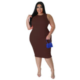 Sleeveless Bodycon Midi Dress-PS