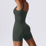 Tummy Control Seamless Ribbed Jumpsuit- Fitness