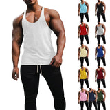 Blank Sleeveless Gym Stringer Tank Top-men