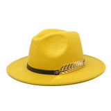 Wide Brim Hat with Feather Belt - Fedora