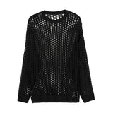 Hollow Out Loose Knit Tops- Men