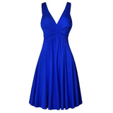 Sling Pleated Flare V Dress- PS