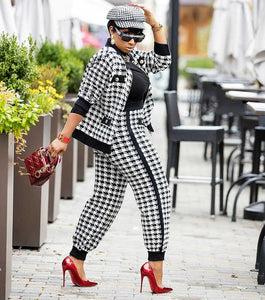 Houndstooth 2pc Jacket + Pants Set