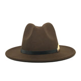 Wide Brim Hat with Feather Belt - Fedora