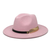 Wide Brim Hat with Feather Belt - Fedora