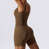 Tummy Control Seamless Ribbed Jumpsuit- Fitness