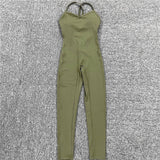 Backless One Piece Yoga Jumpsuit - Large