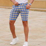 Striped Print Mid Waist Drawstring Beach Pants-men