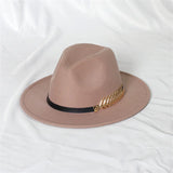 Wide Brim Hat with Feather Belt - Fedora