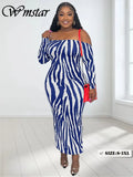 Off Shoulder Striped Maxi Dress-PS