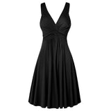 Sling Pleated Flare V Dress- PS