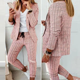 2pc Open Stitch Blazer + Pants