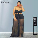 2PC Sweet Heart shaped Top Sheer Bottom Set-PS