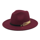 Wide Brim Hat with Feather Belt - Fedora