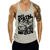 Large Print Gym Stringer Tank Top-Men