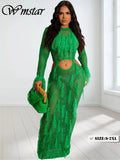 Hallow Out V Neck Maxi Dress-PS